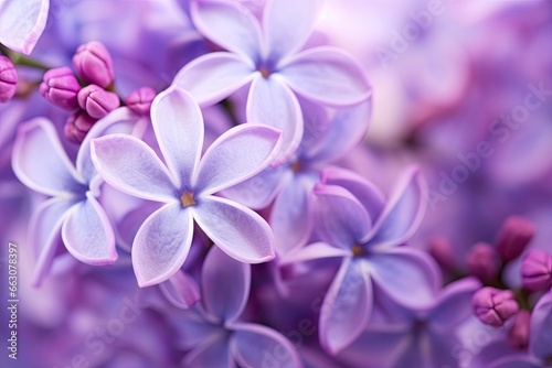 Lilac blossom macro background with copy space. © AbGoni