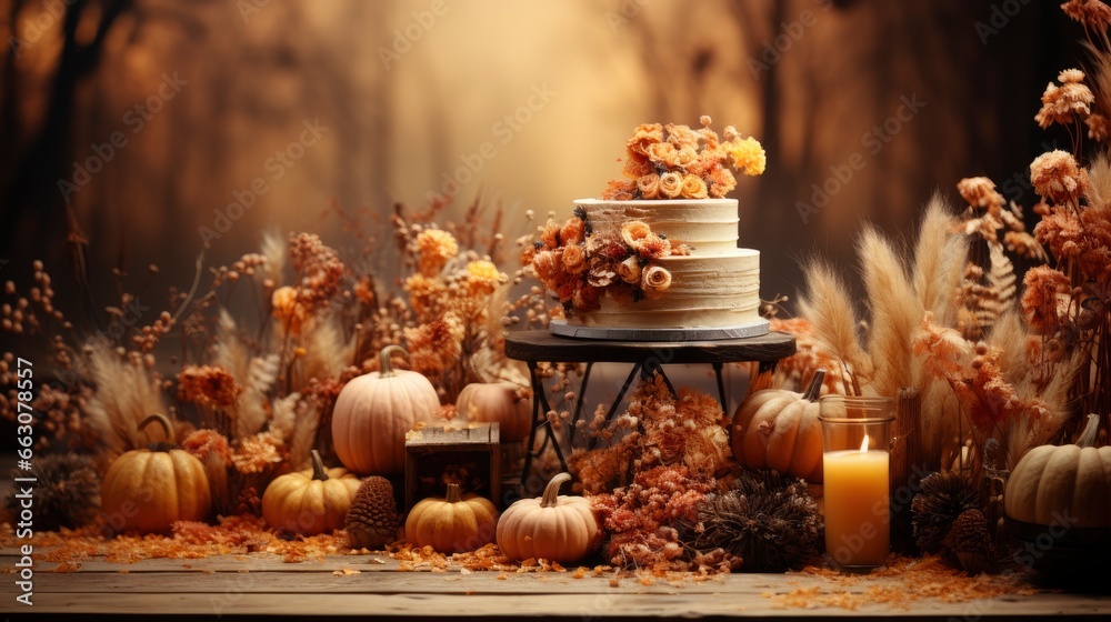 Flat Background Fall Season Celebration, Background Image,Desktop Wallpaper Backgrounds, Hd