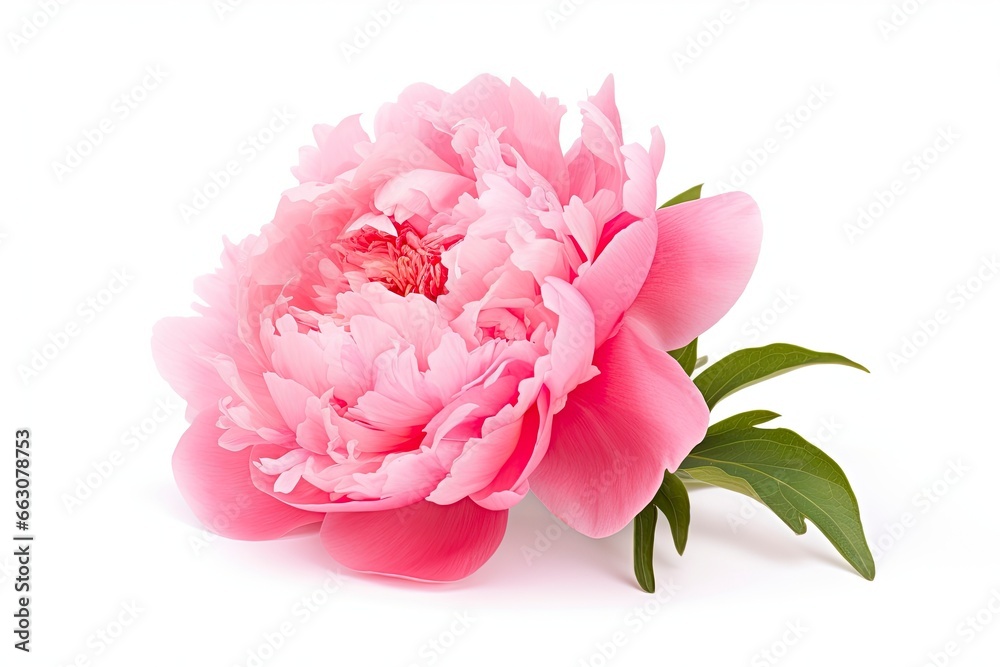 Peony isolated on white background.