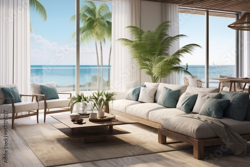 Design a beachfront condo with a coastal and breezy aesthetic © Muhammad