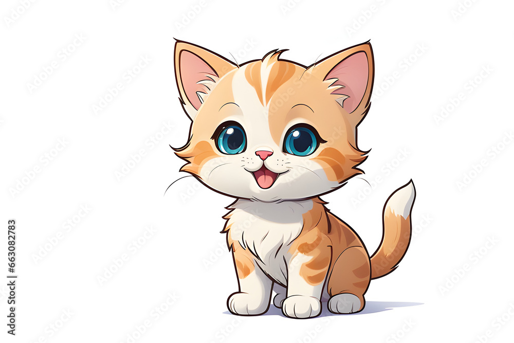 Obraz premium Cute cat vector design. Children illustration for School books and more.