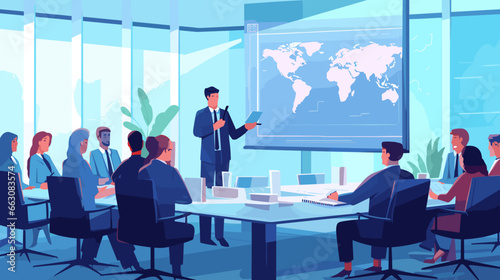Concept vector illustration of business meeting.