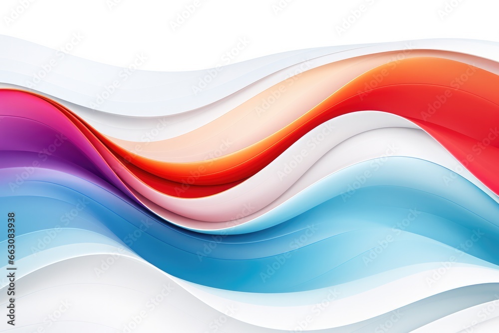 Abstract design of intertwined color gradients. Flowing waves of vibrant hues on white backdrop. Abstract design of intertwined color gradients. Flowing waves of vibrant hues on white backdrop.