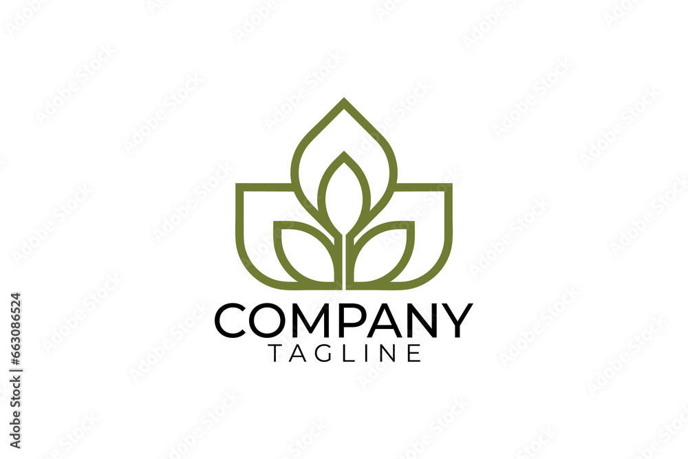 Nature green logo and vector template