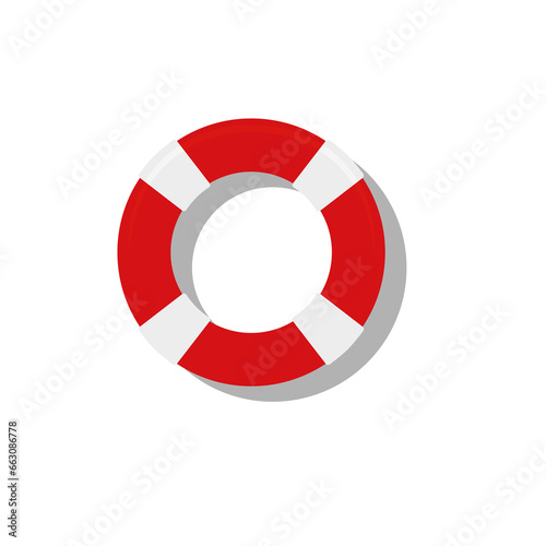 Lifebuoy on the water. Flat style illustration