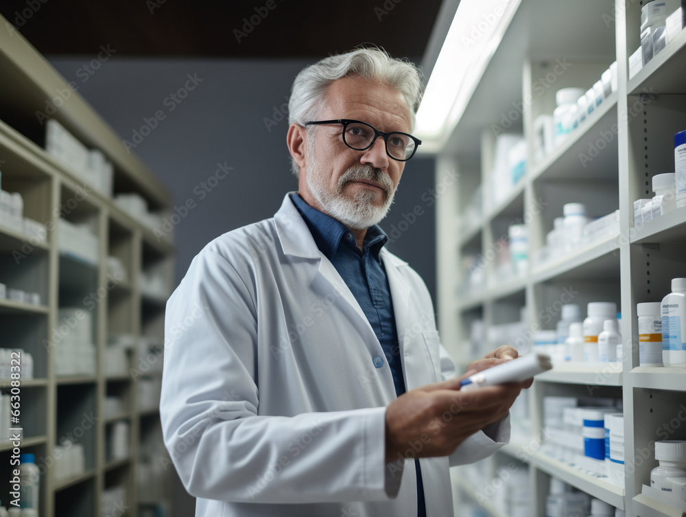 A Photo of a Pharmacist Explaining a Medication to a Concerned Customer