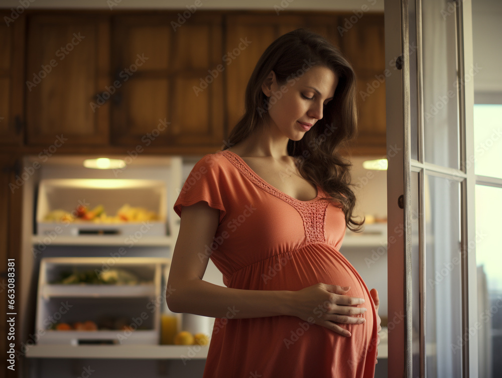 A Photo of a Pregnant Woman Taking Prenatal Vitamins A Photo of a Pregnant Woman Taking Prenatal Vitamins
