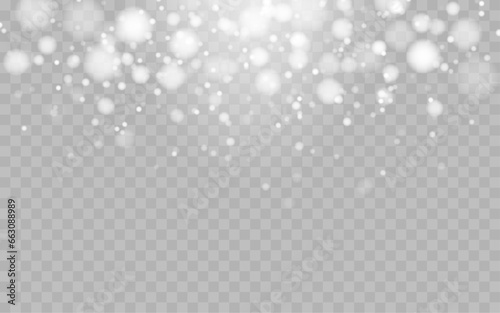 Magical Christmas background: White png dust light, radiant bokeh lights on shiny dust, sparkling bokeh confetti and sparks overlay texture for your design, enveloped in abstract highlights 