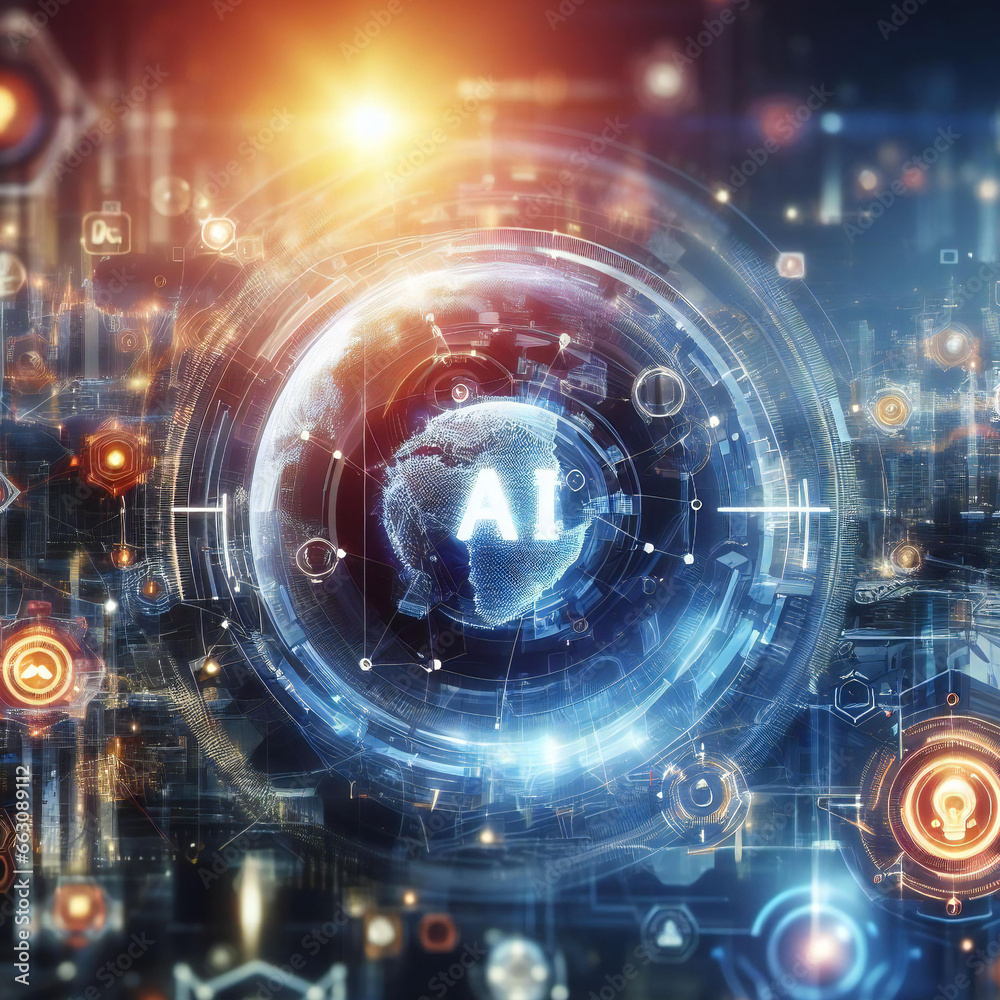 Digital futuristic world with A I technology Digital futuristic world with A I technology