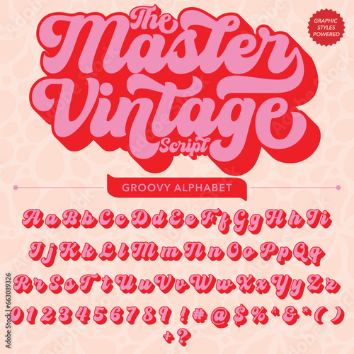 Abstract the master vintage script Retro Font template photo