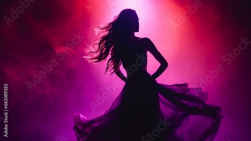 Silhouette of a woman in dress