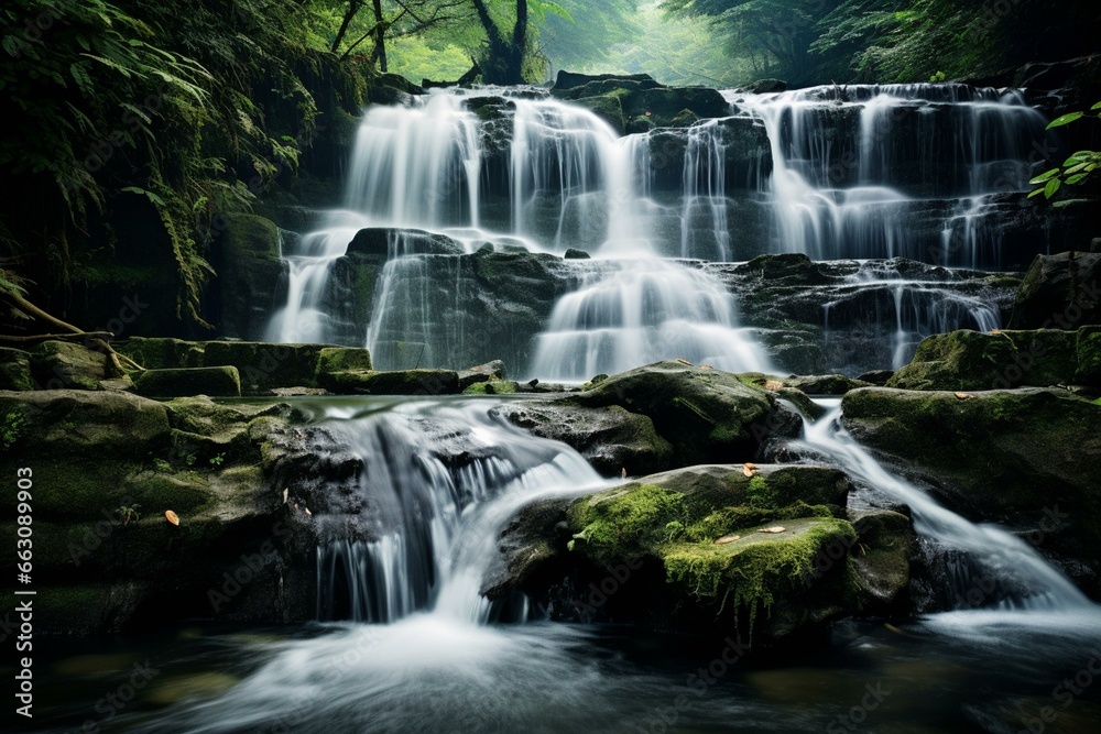 Captivating cascades of water. Generative AI