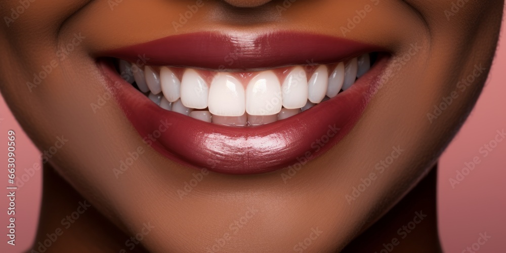 Close up of perfect white african american woman teeth. Big healthy smile Close up of perfect white african american woman teeth. Big healthy smile