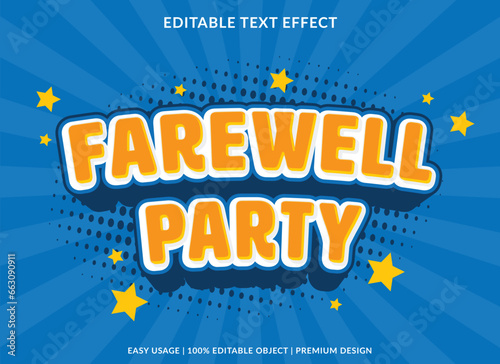 farewell party editable text effect template abstract background use for business logo and brand