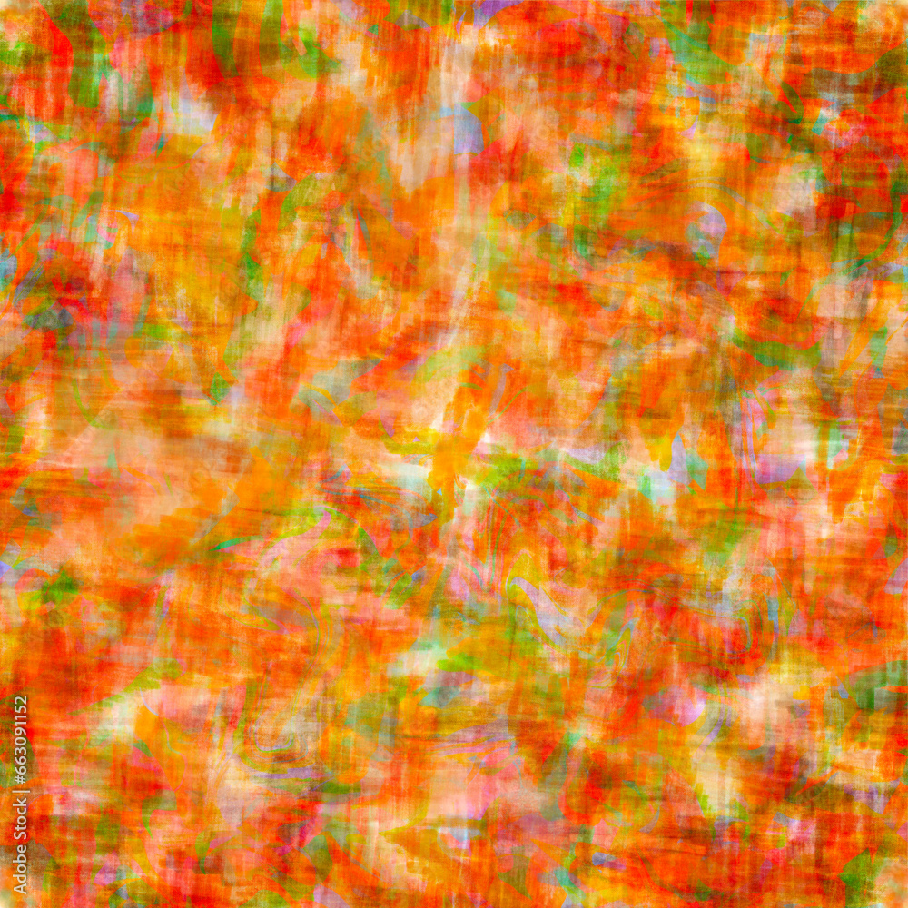 Modern abstract multicolor painted blurred seamless background Bright autumnal orange yellow red texture