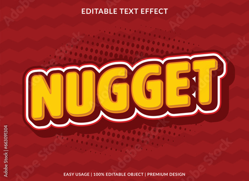nugget editable text effect template with abstract background use for business logo and brand