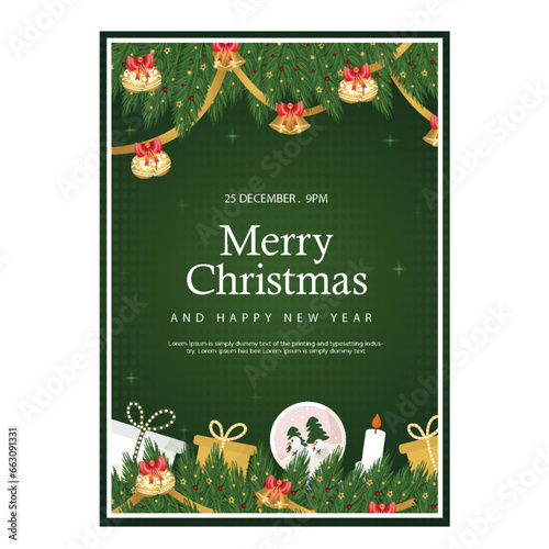EPS vertical poster template for Christmas and New Year