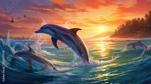dolphin jumping in water © IR-Creative