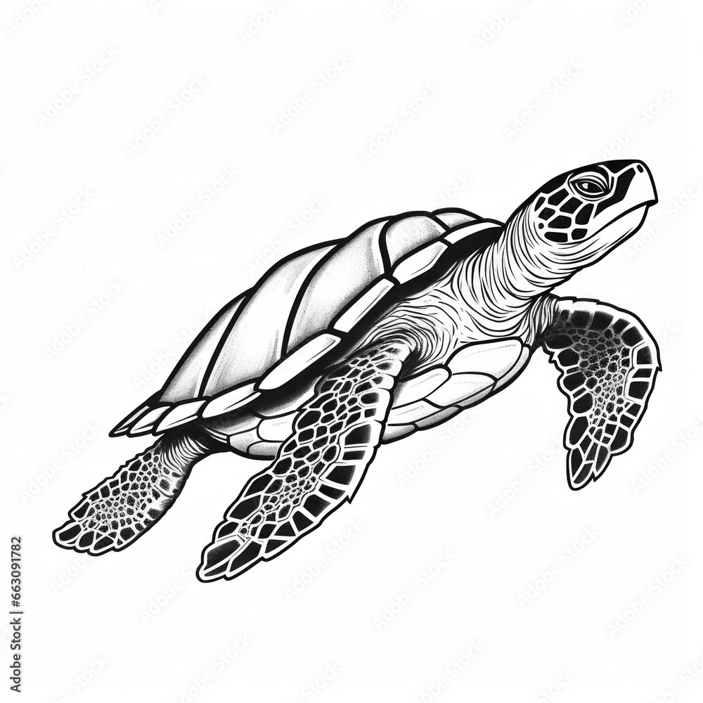 Obraz premium a drawing of a turtle in black and white. Tattoo idea for a insect theme.