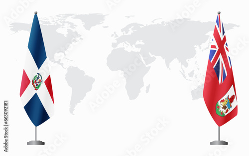 Dominican Republic and Bermuda flags for official meeting