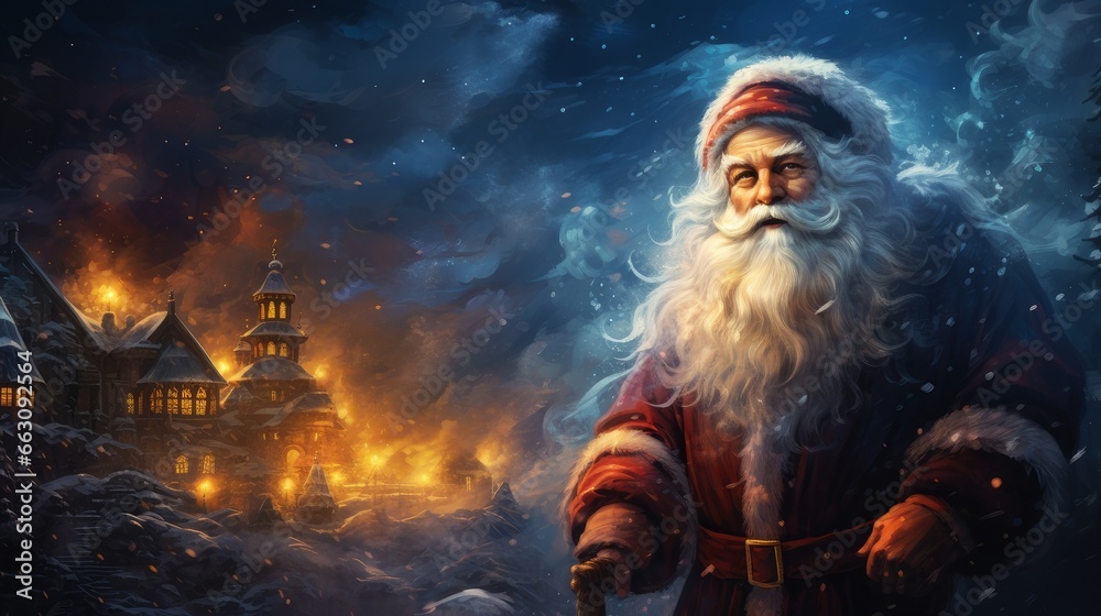 Santa Claus on Christmas night