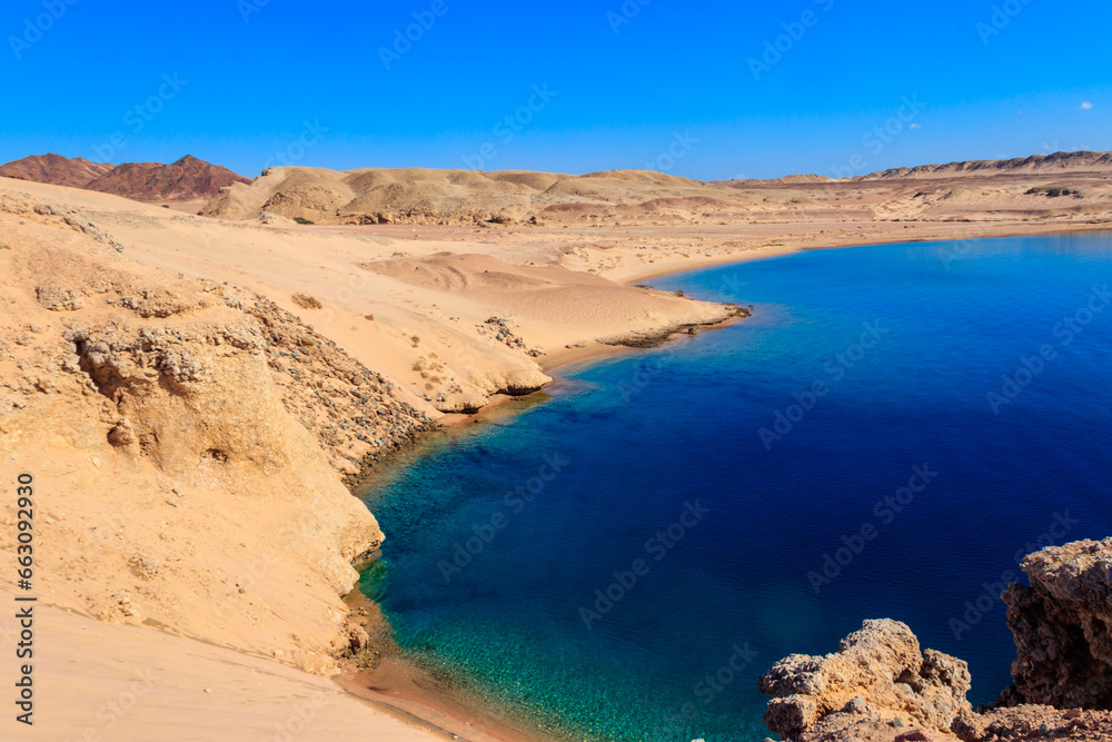 View of Barracuda bay in Ras Mohammed national park, Sinai peninsula in Egypt