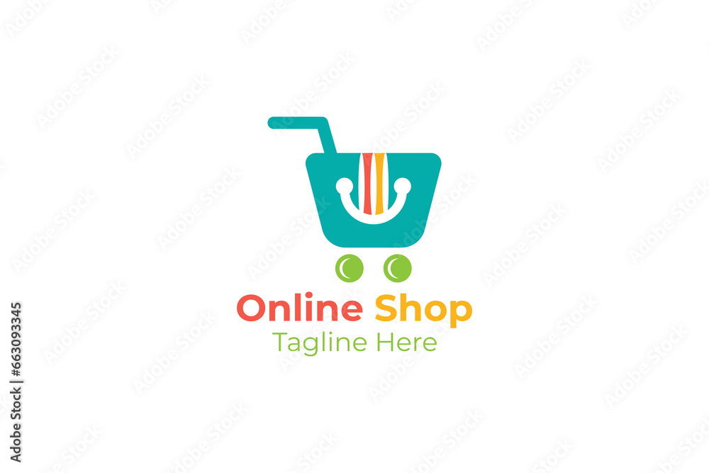 Online shop and e-commerce logo and vector Online shop and e-commerce logo and vector