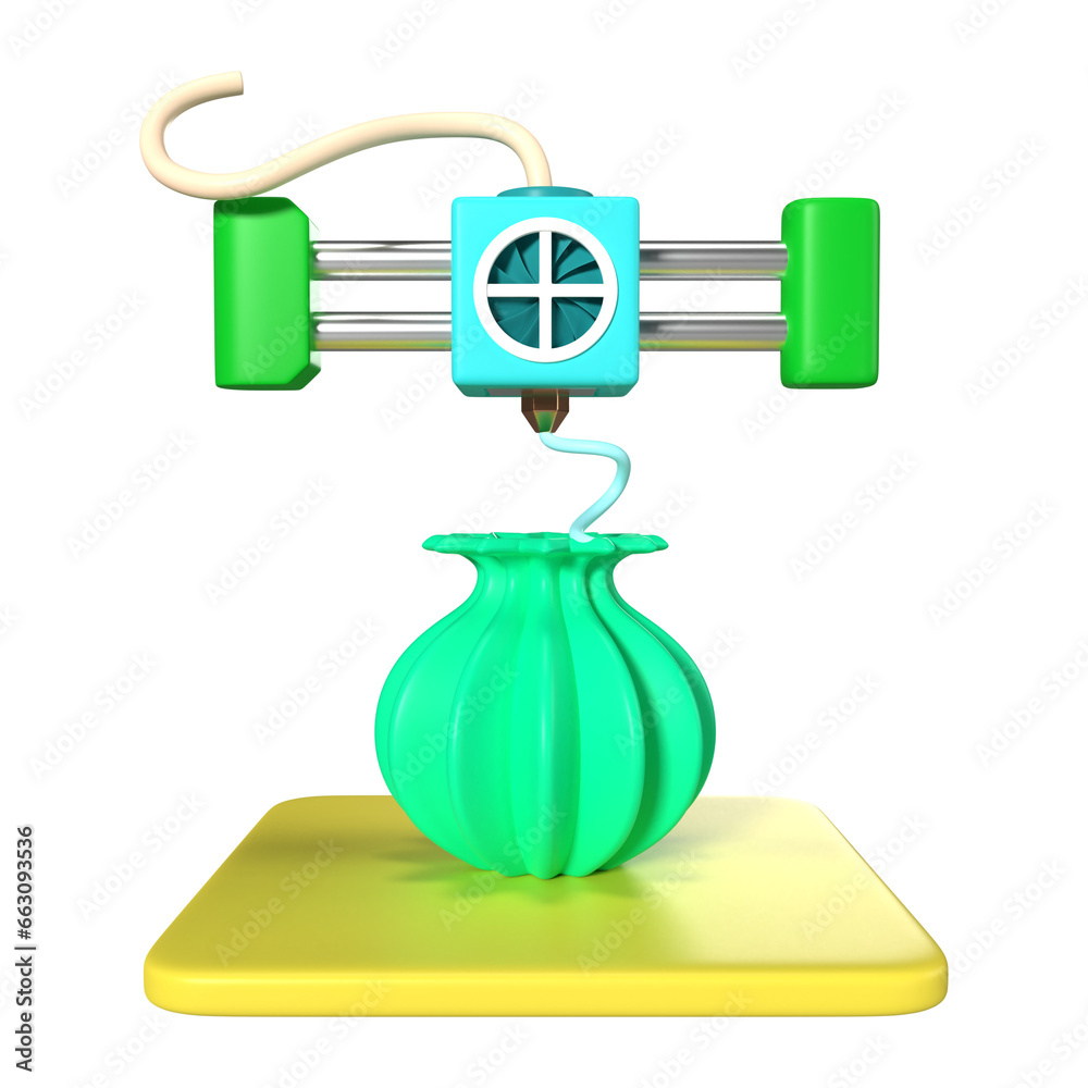 Printing Vase 3D Illustration Icon