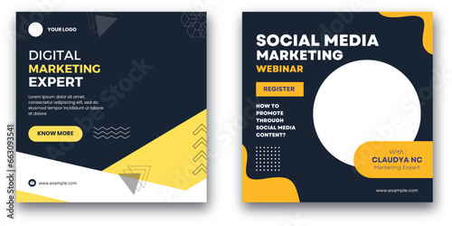 Marketing webinar social media post template