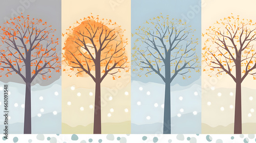 winter landscape with trees 