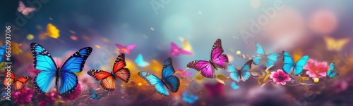 Beautiful butterflies banner © kramynina