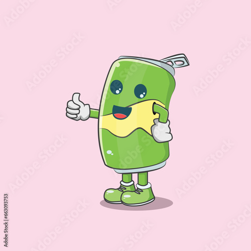 lime bottle vector mascot illustration 