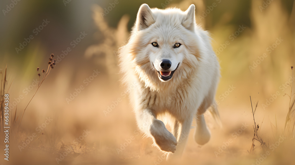 Obraz premium Landscape of a white wolf