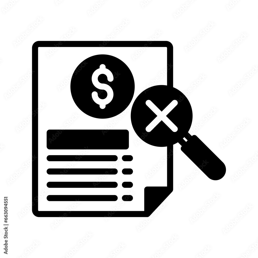Payment Document Error icon in vector. Illustration Payment Document Error icon in vector. Illustration
