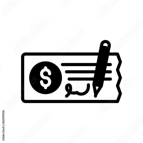 Bank Check icon in vector. Illustration