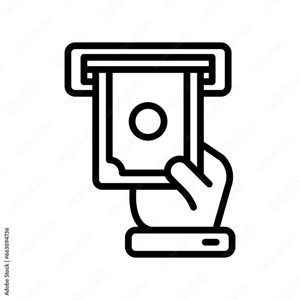 Cash Withdraw icon in vector. Illustration