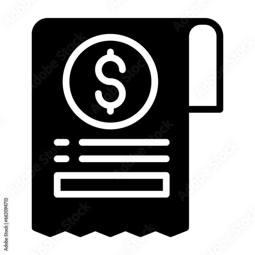 Bill icon in vector. Illustration