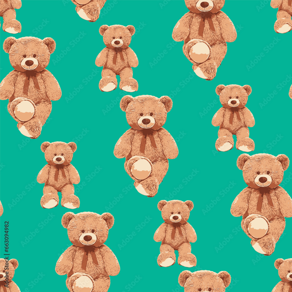 SEAMLES TEDDY BEAR PATTERN 078 SEAMLES TEDDY BEAR PATTERN 078
