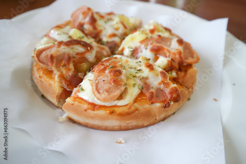 Hawaiian pizza ,sausage pizza or small pizza or Italian pizza