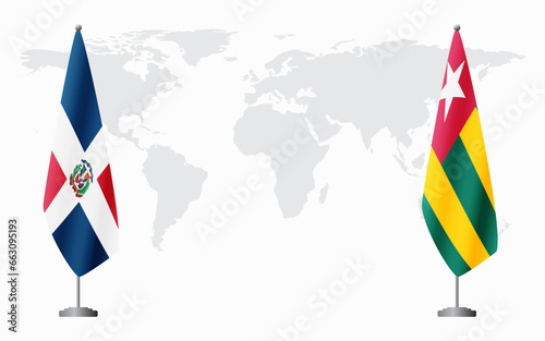 Dominican Republic and Togo flags for official meeting