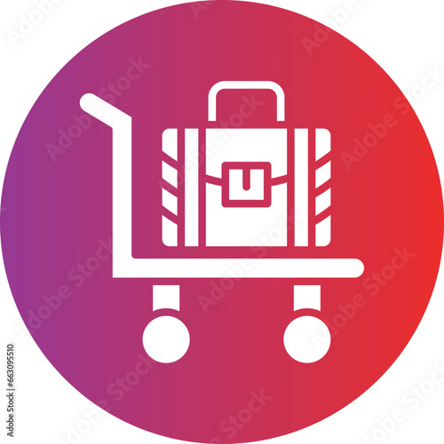 Vector Design Luggage Cart Icon Style