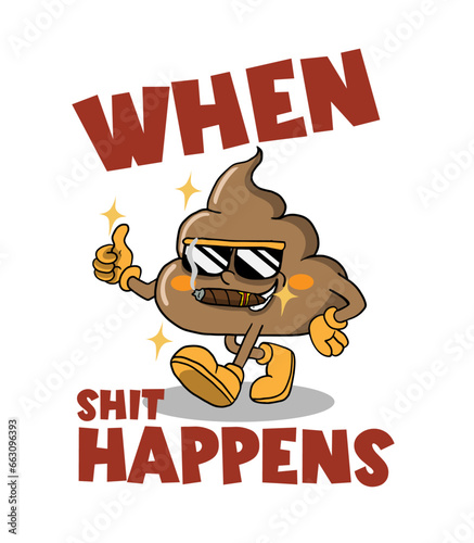 when shit happens illustration