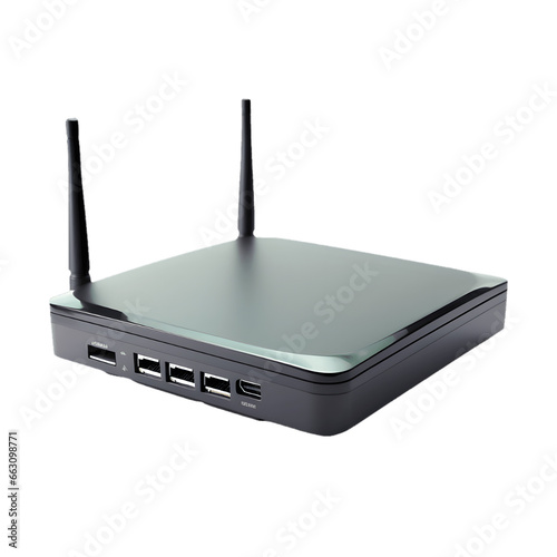 wireless network router on white