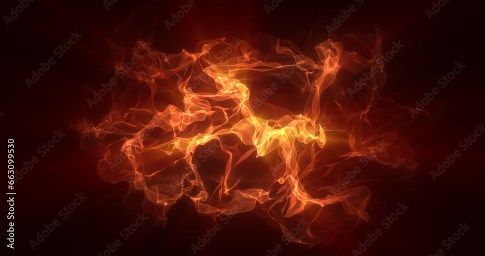 Fototapeta premium Abstract orange energy magical waves glowing background