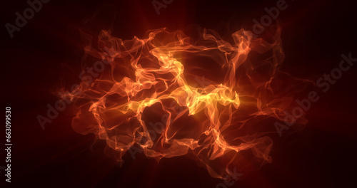 Abstract orange energy magical waves glowing background