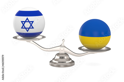 Two balls with flag israel,...