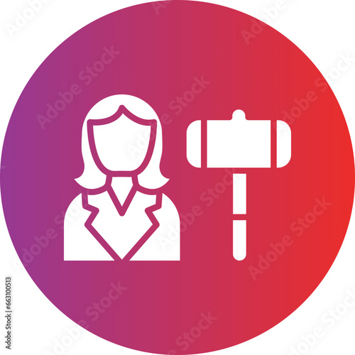 Vector Design Auctioneer Female Icon Style