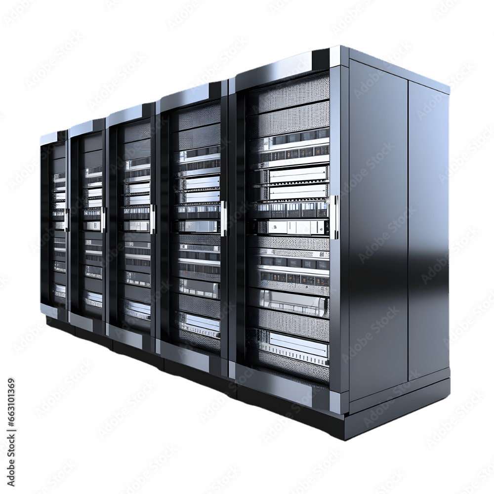 server rack with servers isolated server rack with servers isolated