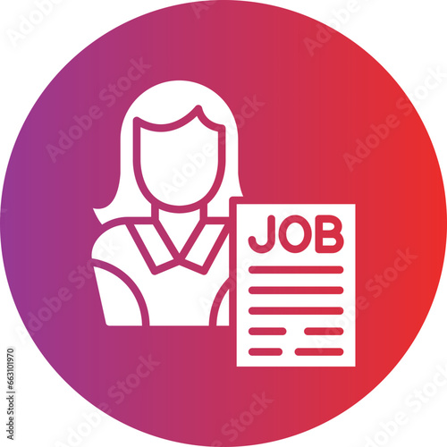 Vector Design Applicant Female Icon Style