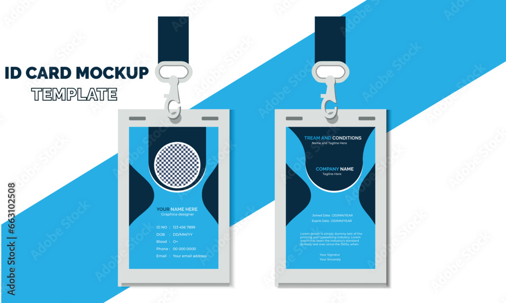 New creative and modern minimal id card design template mockup New creative and modern minimal id card design template mockup